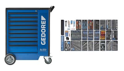 GEDORE 1500 ES-03-2004 Sada náradia v náradíkovom vozíku