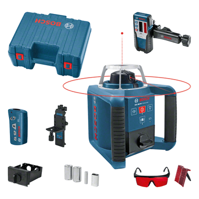 BOSCH GRL 300 HV, v kufríku, s jedou batériou 9V a prijímačom - 0601061501 - Rotačný laser