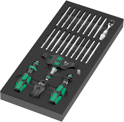 WERA 9752 Kraftform Kompakt s funkciou ráčny v penovej vložke, set 1, 24 dielny