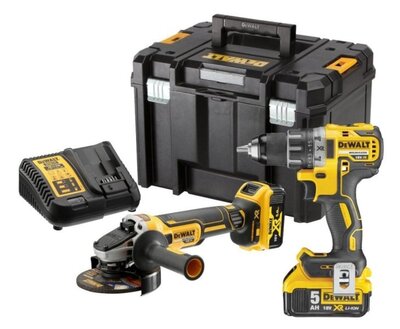 DeWALT DCK2020P2T – AKU kombinovaná súprava 18V, 2×AKU 5,0Ah,nabíjačka DCB115, TSTAK™ kufor (DCD791, DCG405