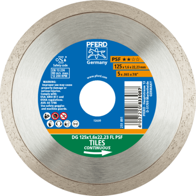 PFERD TOOLS Diamantové nástroje pre stavebný priemysel DG 125 x 1,6 x 22,23 FL PSF (ZA)