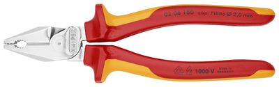 KNIPEX 02 06 180 SB Kombinované kliešte s veľkou pákovou silou izolované s multi-komponentnými rukov