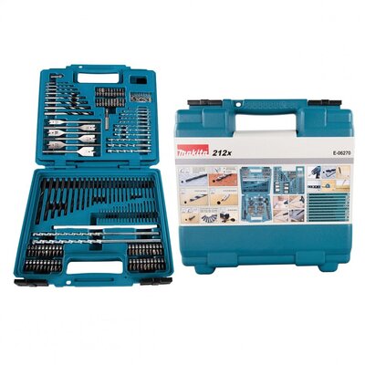 MAKITA E-06270- Fúró, fúró, dugaszolókulcs készlet 212 db