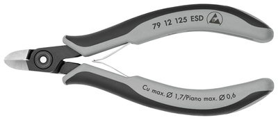 KNIPEX 79 12 125 ESD Presné bočné cvikacie kliešte ESD pre elektroniku s multi-komponentnými úchopmi
