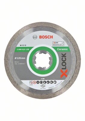 BOSCH Diamantový rezací kotúč X-LOCK Standard for Ceramic, 125 x 22,23 x 1,6 x 7