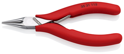 KNIPEX 35 31 115 kliešte pre elektroniku s prevlečným kĺbom s protišmykovými plastovými úchopmi 115 
