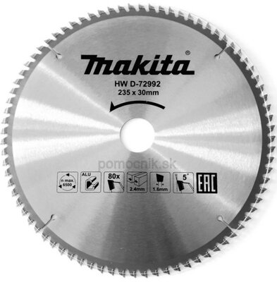 MAKITA Pílový kotúč TCT na hliník - D-72992