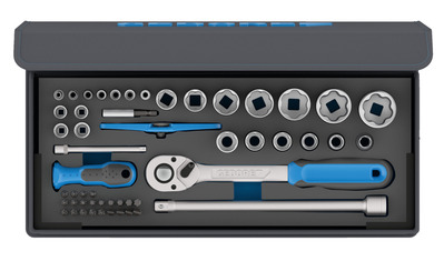 GEDORE TC 19-20-MU-10 Sada nástrčných kľúčov 1/4"+1/2" 52-dielna