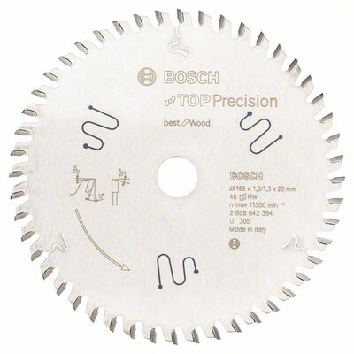 BOSCH Pílový list do okružnej píly Top Precision Best for Wood 165 x 20 x 1,8 mm, 48