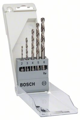BOSCH 2608595517 - 5-dielna súprava vrtákov do kovu HSS-G, DIN 338 2; 3; 4; 5; 6 mm