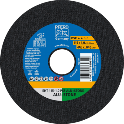 PFERD TOOLS Rezné kotúče EHT 115-1,0 PSF ALU+KAMEŇ