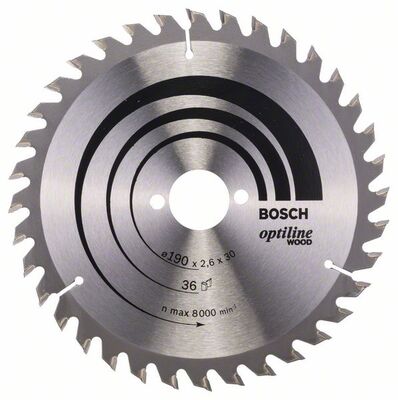 BOSCH Pílový kotúc Optiline Wood 190 x 30 x 2,6 mm, 36 - 2608640616
