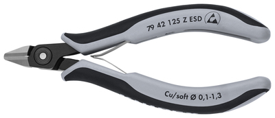 KNIPEX 79 42 125 Z ESD Presné bočné cvikacie kliešte ESD pre elektroniku s multi-komponentnými úchop