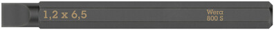 WERA 800 S Bity s plochou drážkou pre rázové skrutkovače, 1.2 x 6.5 x 70 mm