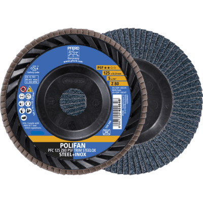 PFERD TOOLS POLIFAN-krúžkové disky PFC 125 Z 80 PSF TRIM STEELOX