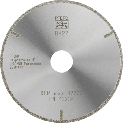 PFERD TOOLS Diamantové / CBN rezné nástroje EP Bond D1A1R 125-2-22,23 D 427 GAG