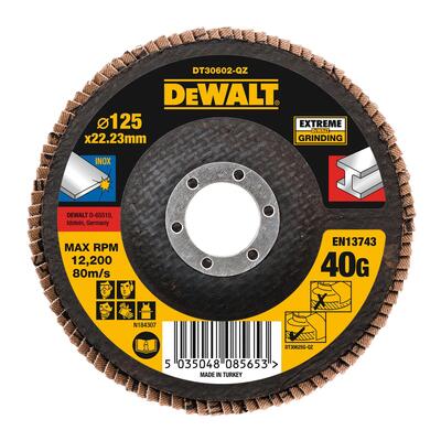 DeWALT DT30602 - Brusný lamelový kotouc plochý Extreme na kov 40 G, 125 mm