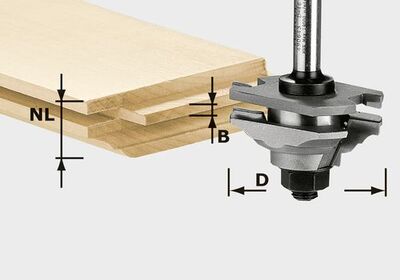 FESTOOL Profilová fréza na profil pera HW S8 D46 x D12-FD