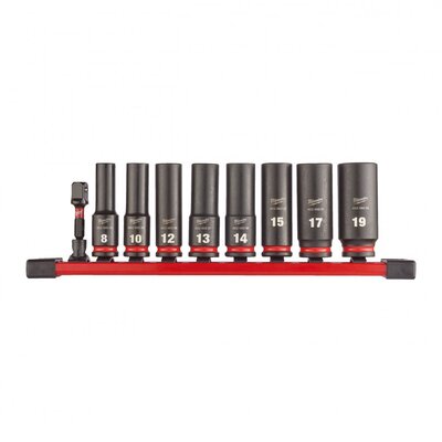 MILWAUKEE CSATLAKULCS KÉSZLET SHOCKWAVE 3/8" HOSSZABB (9 DB) 4932480455