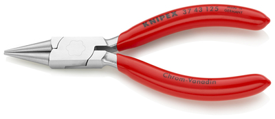 KNIPEX 37 43 125 Kliešte s rovným nosom pre presnú mechaniku poplastované pochrómované 125 mm