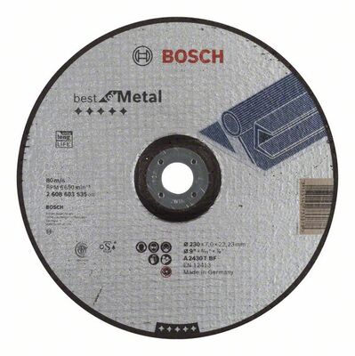 BOSCH Csiszolókorong felülnyomással Best for Metal A 2430 T BF, 230 mm, 7,0 mm