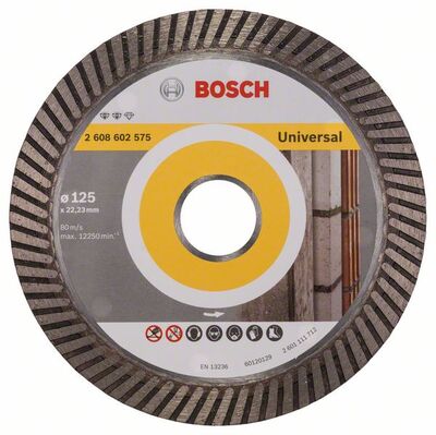 BOSCH Diamantový rezací kotouc Expert for Universal Turbo 125 x 22,23 x 2,2 x 12 mm