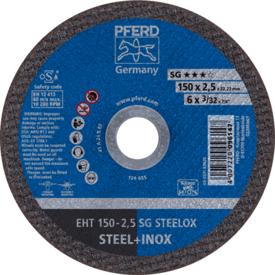 PFERD TOOLS Rezné kotúče EHT 150-2,5 SG STEELOX