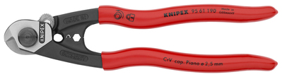 KNIPEX 95 61 190 SB Nožnice na oceľové lanká kované poplastované 190 mm