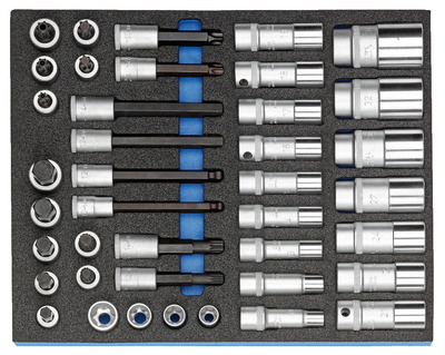 GEDORE 2005 CT2-D 19L Sada nástrčných kľúčov 1/2" v module Check-Tool, 40-dielna