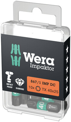 WERA 867/1 IMP DC TORX® DIY Impaktor bity, TX 40 x 25 mm, 10-dielna sada