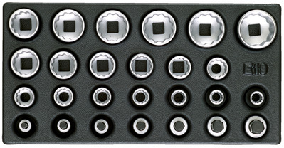 GEDORE 1500 ES-D 19 Sada nástrčných kľúčov 1/2", UD-profil, v module 1/3 ES