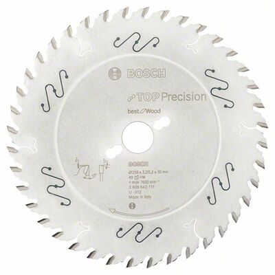 BOSCH Pílový list do okružnej píly Top Precision Best for Wood 250 x 30 x 3,2 mm, 40