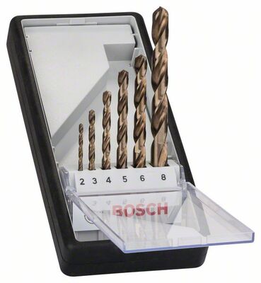 BOSCH 2607019924 - 6-dielna súprava vrtákov do kovu Robust Line HSS-Co 2; 3; 4; 5; 6; 8 mm