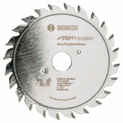 BOSCH Predrezávací kotúc Top Precision Laminated Panel 125 x 20 x 2,8-3,6 mm, 12+12