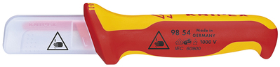 KNIPEX 98 54 SB Nôž na káble izolovaná multi-komponentná rukoväť, VDE testovaná 190 mm