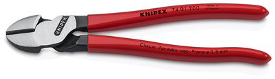 KNIPEX 74 01 200 SB Bočné cvikacie kliešte s veľkou pákovou silou poplastované čierne atramentované 