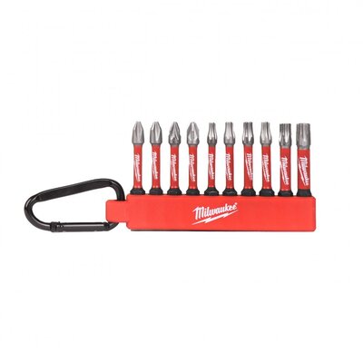 MILWAUKEE SHOCKWAVE BIT SZETT KARABINERTEL (10 DB) 4932480941