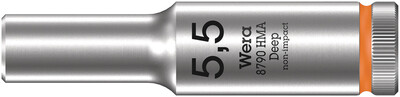 WERA 8790 HMA Deep Nástrojná hlavica, upínacia časť 1/4", 5.5 x 50 mm
