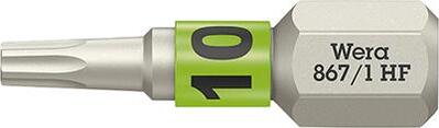 WERA Bit z tvrdokovu 1/4" DIN 3126 C6.3 T10x25mm s funkciou uchytenia Wera
