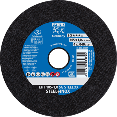 PFERD TOOLS Rezné kotúče EHT 105-1,0 SG STEELOX/16,0