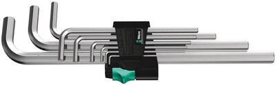 WERA 950/9 Hex-Plus 2 Sada uhlových kľúčov, metrická, chrómovaná, 9-dielna