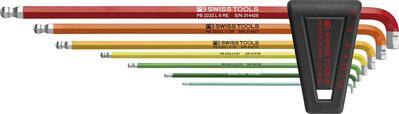 PB SWISS TOOLS Sada skrutkovačov s uhlom v plastovom držiaku 7-dielna 1.5-6 90-100° Rainbow PB Swiss Tools