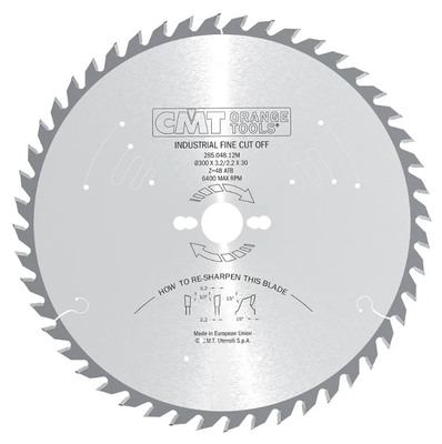 CMT Industrial Pílový kotúč pre pozdĺžne a priečne rezy - D254x2,4 d30 Z60 HW -5°Neg