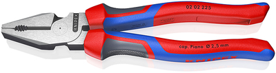 KNIPEX 02 02 225 SB Kombinované kliešte s veľkou pákovou silou čierne atramentované 225 mm