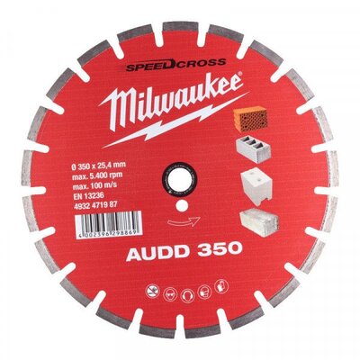 MILWAUKEE DIAMANTOVÝ REZACÍ KOTÚČ AUDD 350mm 4932471987