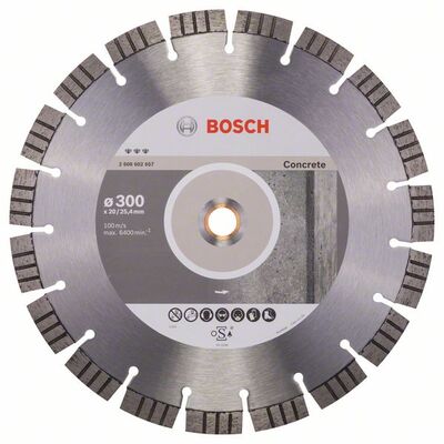 BOSCH Diamantový rezací kotouc Best for Concrete 300 x 20,00 + 25,40 x 2,8 x 15 mm