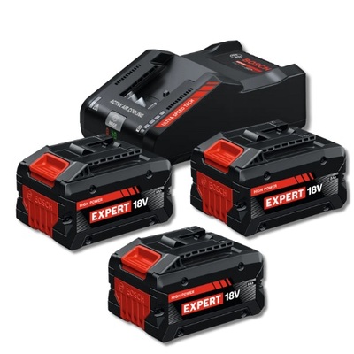 BOSCH EXPERT 2 × EXBA18V-80 + EXAL18V-160 - Sada tří akumulátorů 18V 8Ah a nabíječky - 0615V0005R