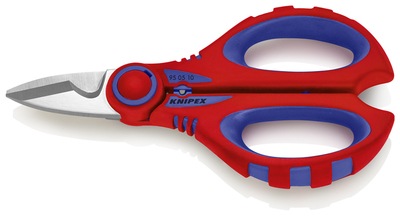 KNIPEX 95 05 10 SB Elektrikárske nožnice s multi-komponentnými úchopmi, vystuženými sklenenými vlákn