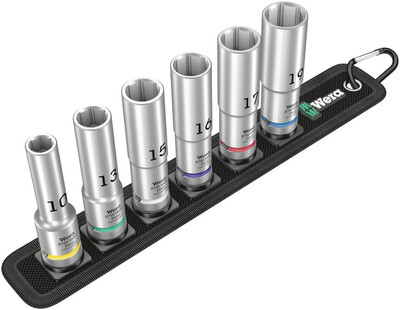 WERA Belt C Deep 1 sada nástrčných hlavíc ("ořechů"), upínacia časť 1/2", 6-dielna