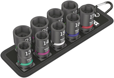WERA Belt C Impaktor 1 sada nástrčných hlavíc ("ořechov"), upínacia časť 1/2", 10-dielna